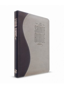 Bible souple - Duo bleu-nuit et gris, fermeture éclair