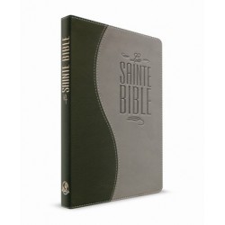 Bible souple similicuir Duo vert et gris